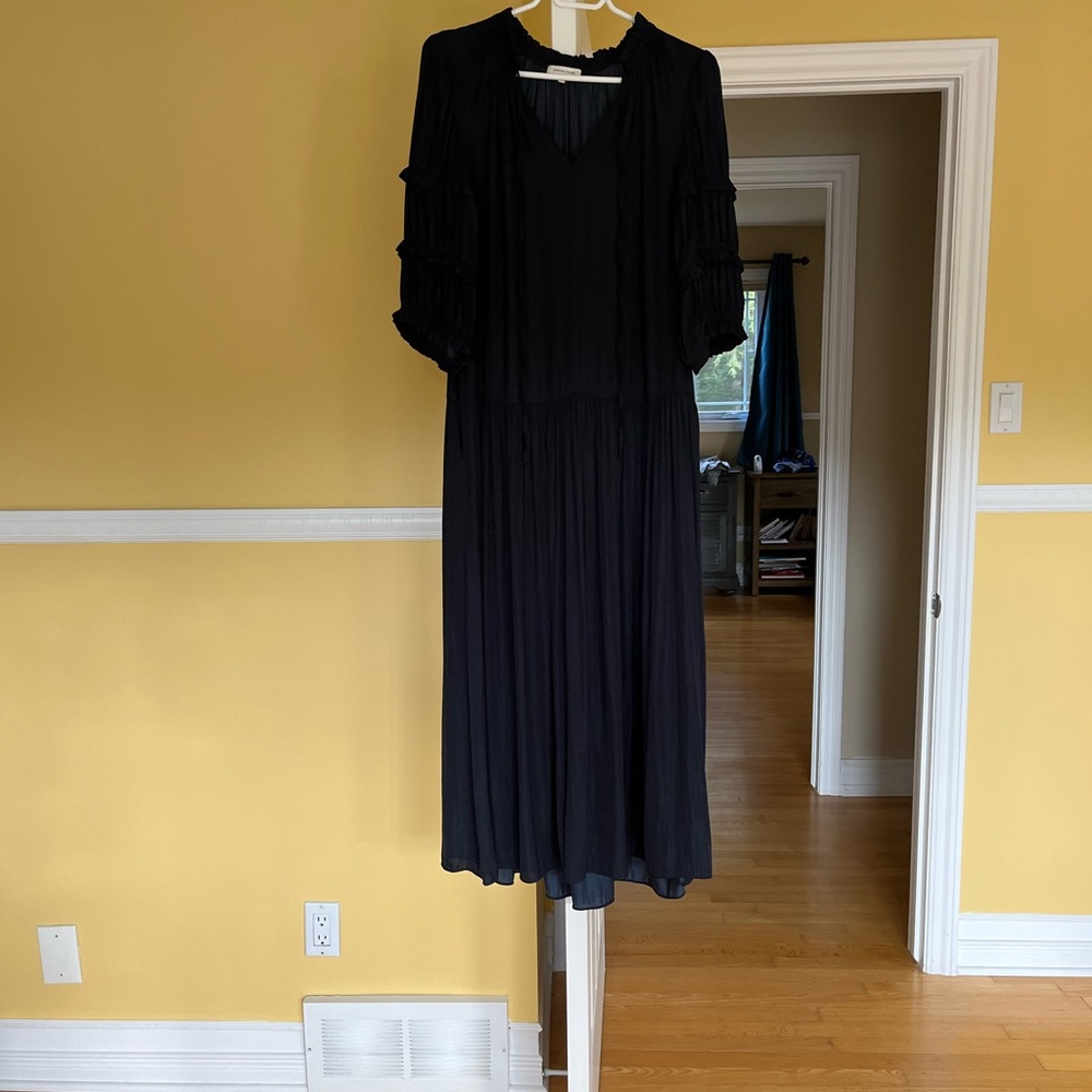 Rebecca Taylor Navy Pleated Fabric